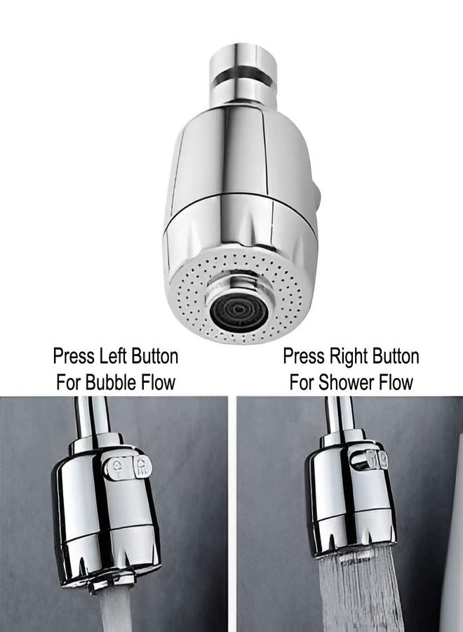 SPAZIO صنبور SPAZIO Pulse المرن ذو العنق المعقوف المصنوع من النحاس الأصفر، مزود بخرطوم فضي مرن بزاوية 360 درجة ونمط تدفق مزدوج للماء الساخن أو البارد، مناسب لأحواض المطبخ وأحواض الغسيل، بلمسة نهائية من الكروم والفضة. - Image 3